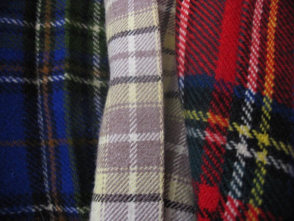 photo of three tartan cloths